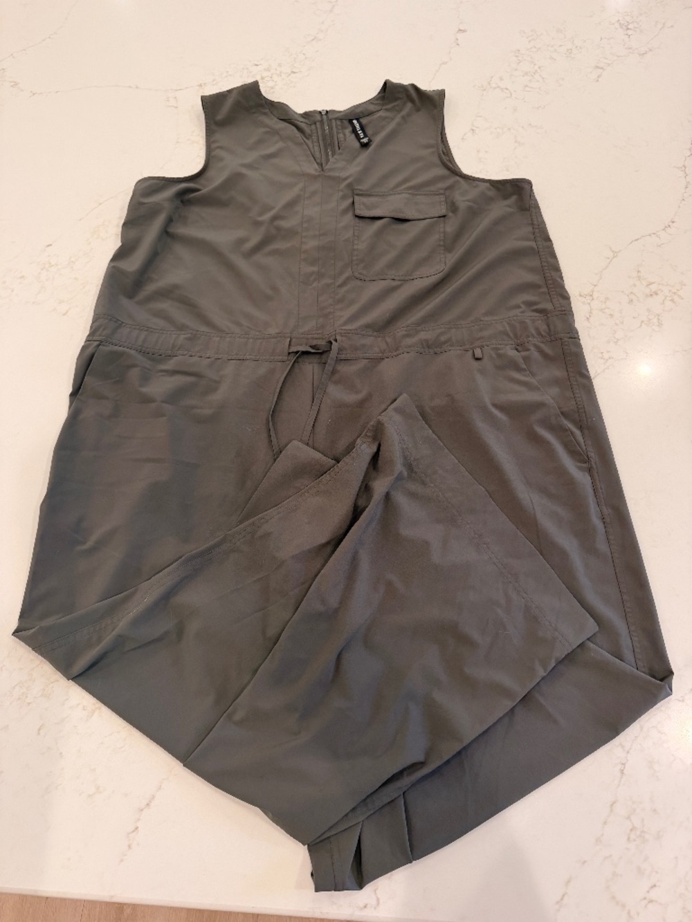 Athleta Utility Jumpsuit 2X Wide Leg Sleeveless Neutral Travel Athleisure